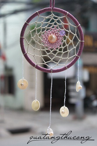 Dreamcatcher tím mặt ngọc